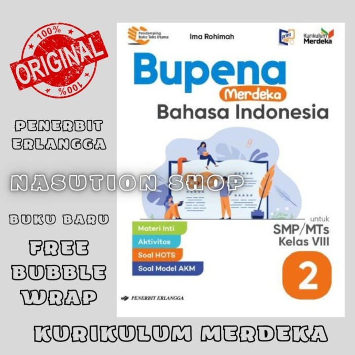 

SALE !!! BUKU BUPENA BAHASA INDONESIA KELAS 2 / 8 SMP ERLANGGA KURIKULUM MERDEKA READYY