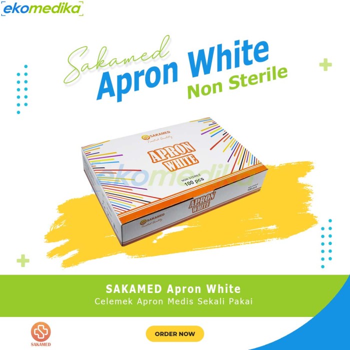 Apron Plastik Sakamed Celemek Apron Medis Sekali Pakai
