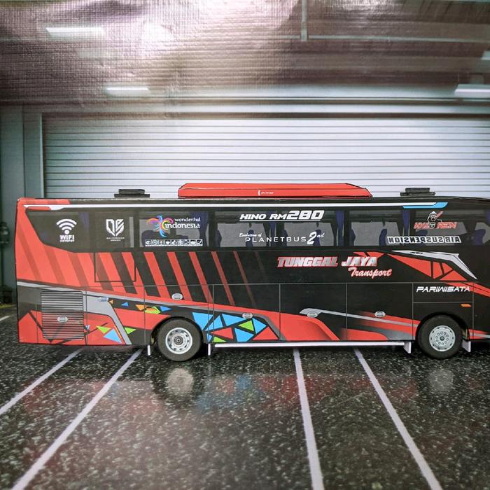 terbaru  miniatur bus kyloren single glass tunggal jaya transport set hadiah pajangan ban toy