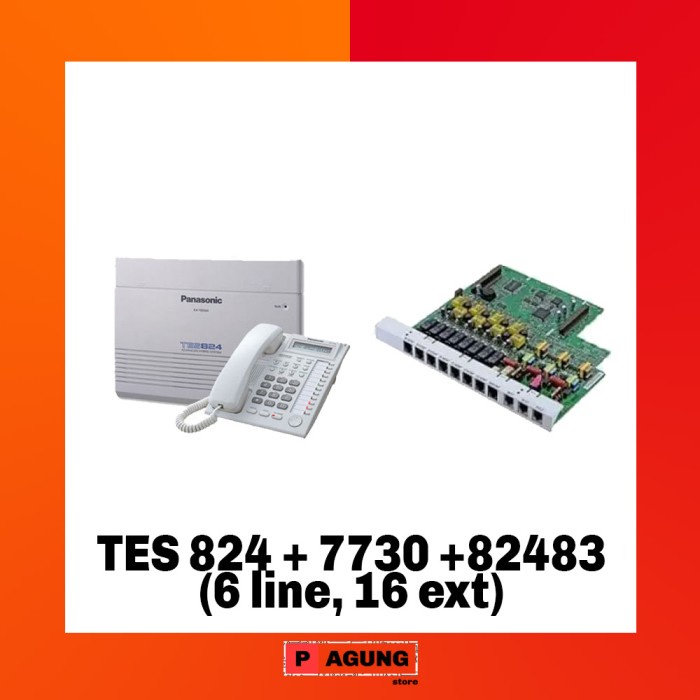 Paket PABX Panasonic KX-TES824 6line 16 extension