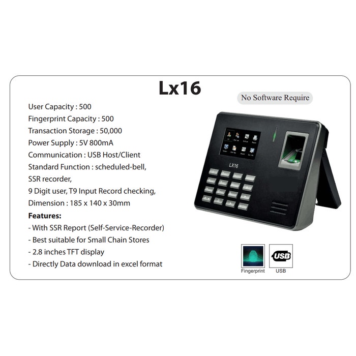 PROMO MESIN ABSENSI ZKTECO LX16 MAGIC SSR800 ORIGINAL MURAH PACKING AMAN