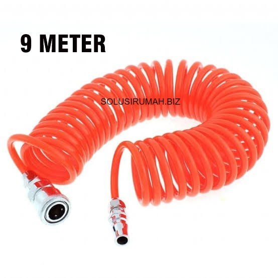 Produk Terbaik] Selang PU / Selang Spiral / Selang Angin Kompresor Recoil Hose 9 Meter