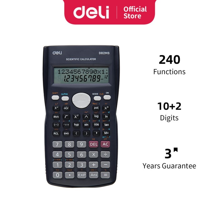 

Deli Ed82Ms Scientific Calculator 240F 10 2 Digits
