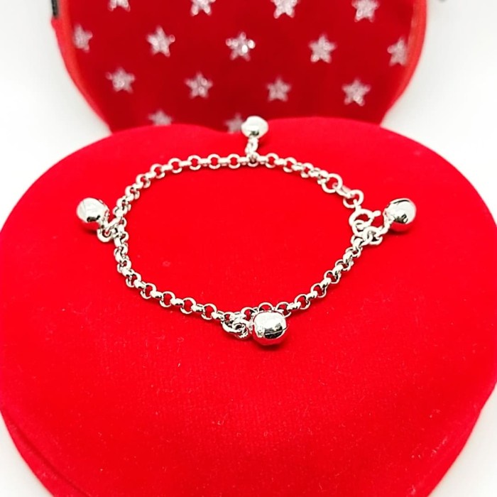 Gelang kaki bayi dan anak perak 925/silver asli lapisan emas putih 24k
