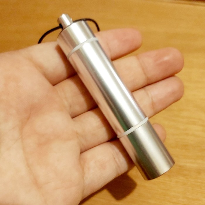 Kalung TABUNG BOTOL liontin BIG titanium ACC BESAR simpan obat rokok S