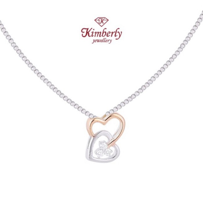 Liontin Berlian Love KPD652575+ Kalung Emas Putih - Kimberly Jewellery