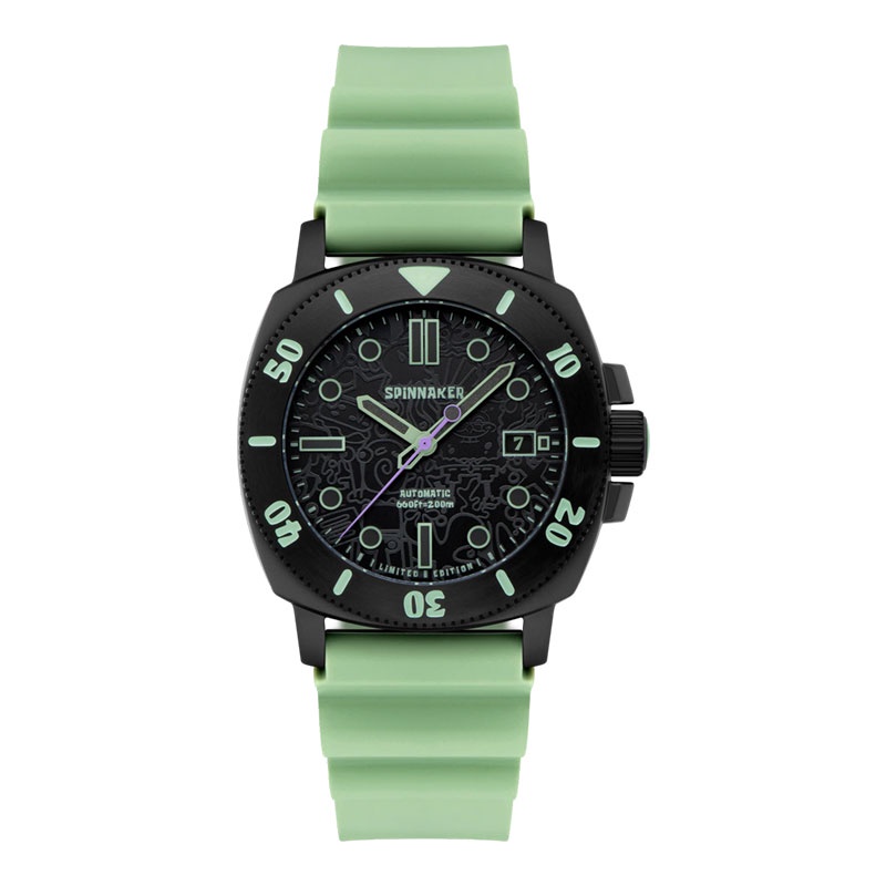 [PRJ 12.12] Jam Tangan Pria Spinnaker Hull SP-5147-03 Automatic SpongeBob SquarePants Green Squidwar