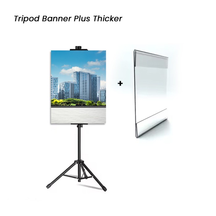 SALE  TRIPOD STANDING BANNER AKRILIK THICKER A3 & A4 PLUS CETAK POSTER READYY