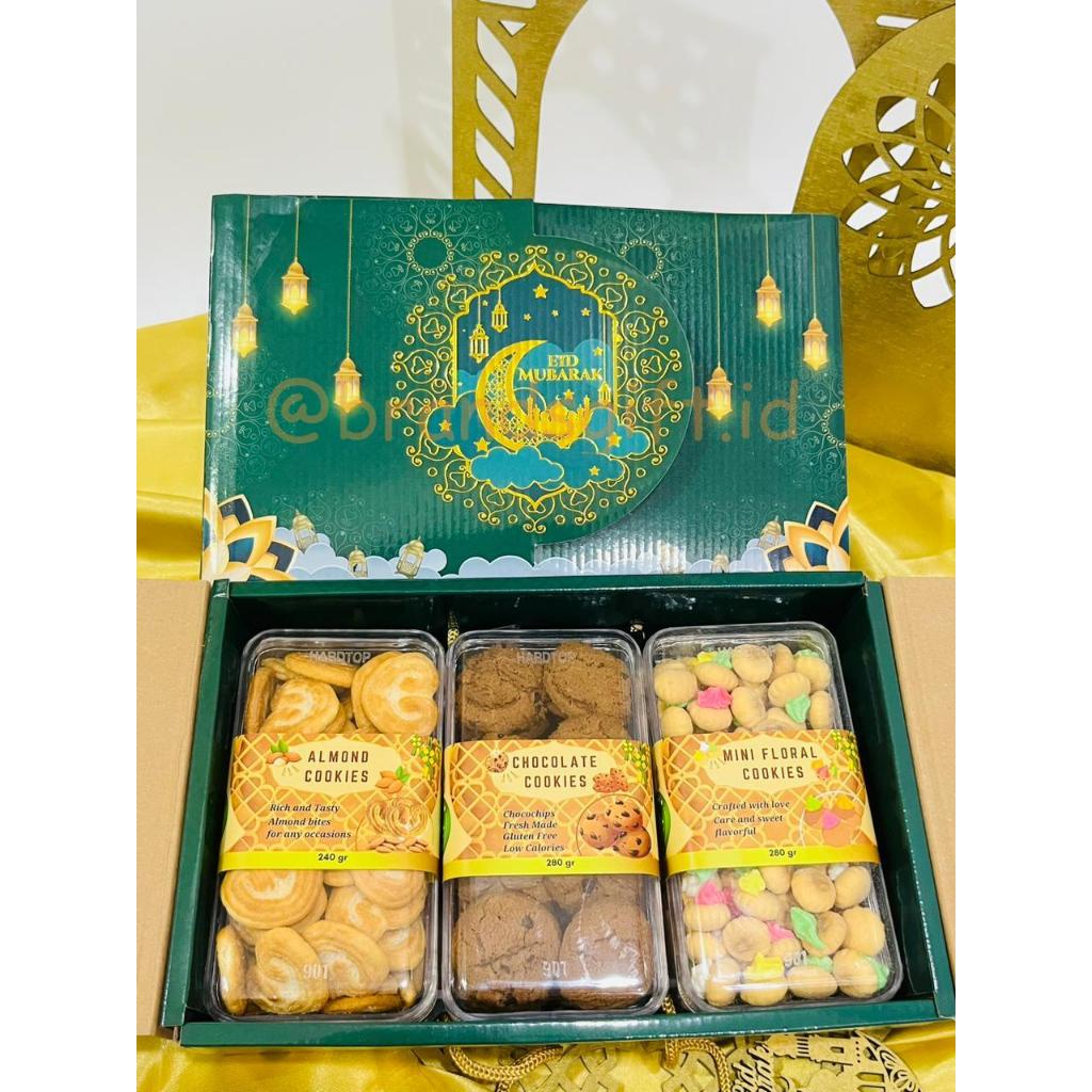

NEW PRODUCT HAMPERS SEMI HARDBOX LEBARAN IDUL FITRI / 100% HALAL MUI PARCEL SNACK & COOKIES LEBARAN