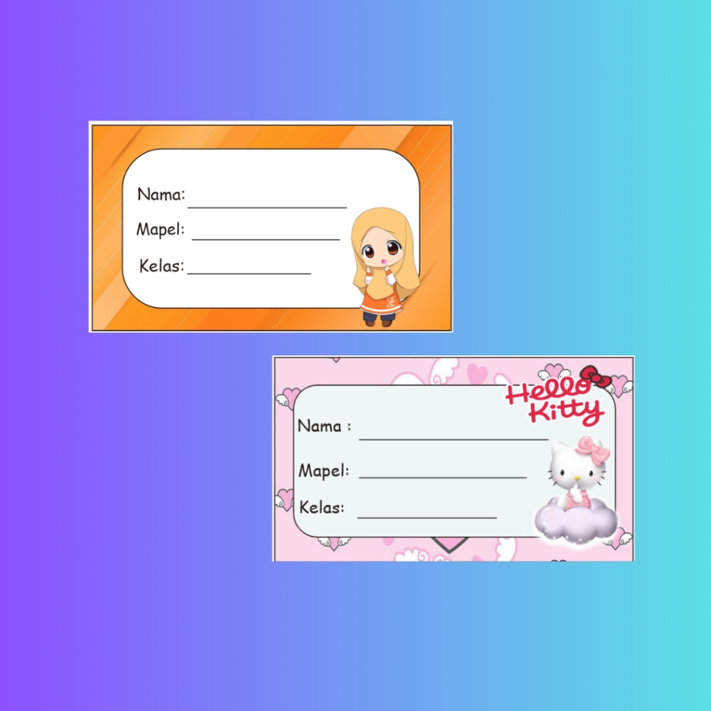 

Terlaris Stiker Buku Karakter Isi 10 Pcs - Label Nama Buku Tulis Anak - Sampul Buku