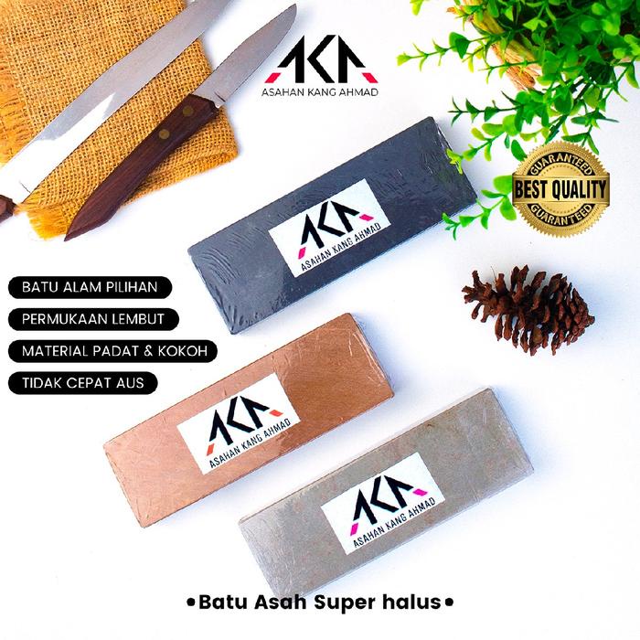 [mojiko] - ASAHAN KANG AHMAD Batu asah asli alam 1 set isi 3 batu asah dengan kekasaran batu yang
