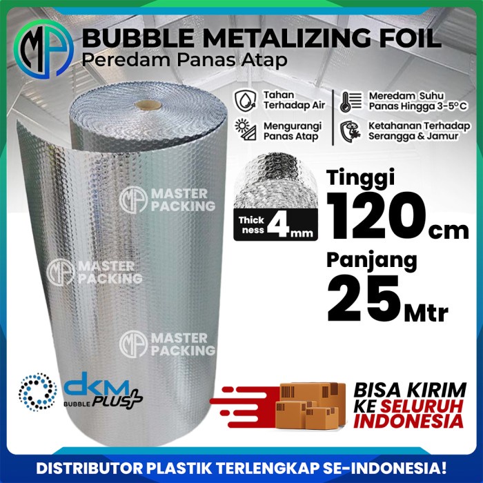 Bubble Alumunium Foil 120Cm X 25M Insulation Foil Peredam Panas Atap