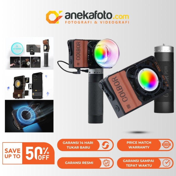 Colbor W60R Portable RGB LED + Colbor PG99 Power Grip