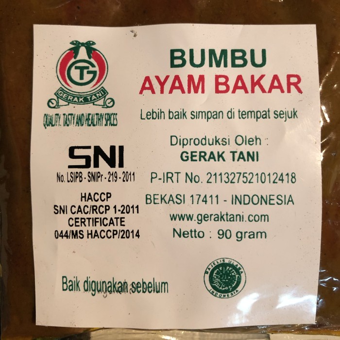 

TERPERCAYA Bumbu Gerak Tani Ayam Bakar