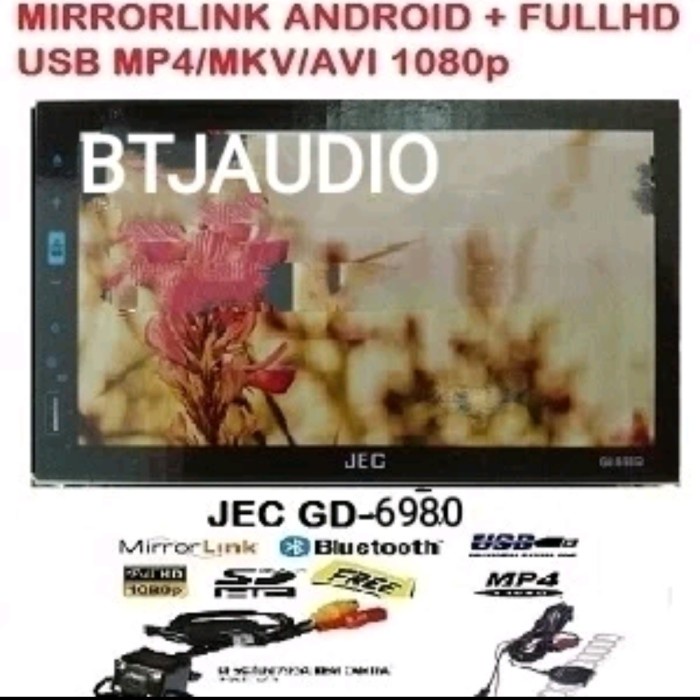 HEAD UNIT TV MOBIL DOUBLE DIN JEC MIRRORLINK&FULL HD+KAMERA+ANTENA