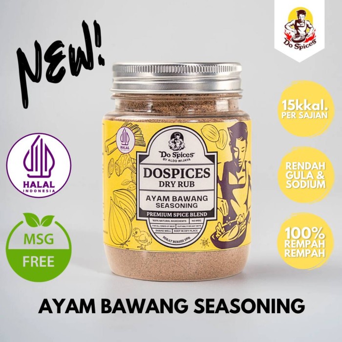 

TERBARU Dospices Healthy Dry Rub Bumbu marinasi rendah kalori [Ayam Bawang Seasoning] 100gram Bumbu