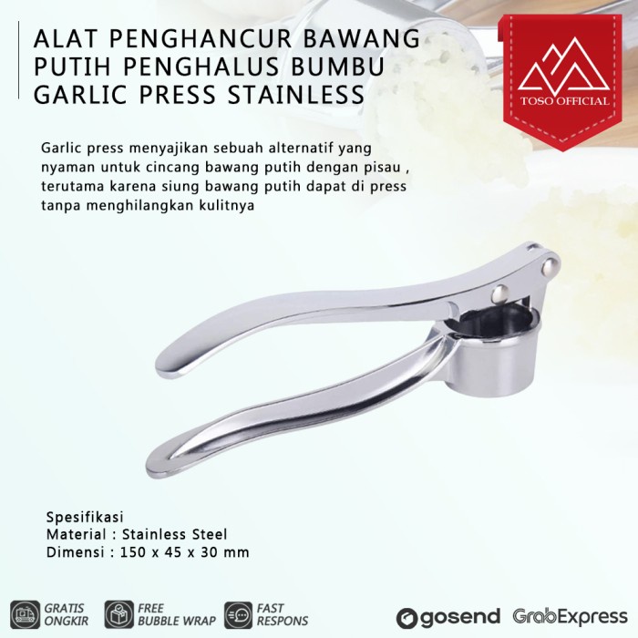 

PROMO SPECIAL Alat Penghancur Bawang Putih Penghalus Bumbu Garlic Press Stainless