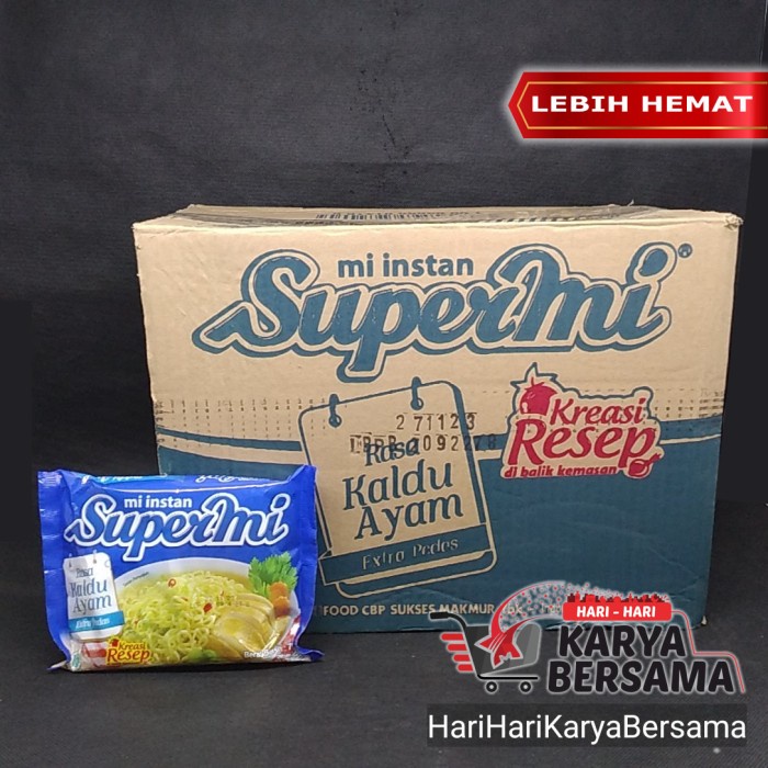 

Wdo - Mie Instan Supermi Kaldu Ayam Isi 40 Pcs X 60Gr - Per Karton
