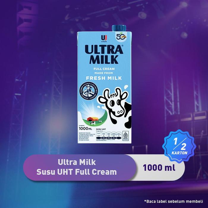 

ULTRA MILK SUSU UHT FULL CREAM 1000ML 1/2 KARTON (6 PCS) PROMO