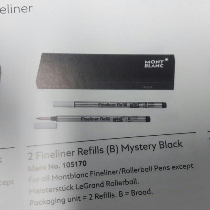 

JTTOP" REFILL FINELINER MONT BLANC (B) MYSTERY BLACK / PACIFIC BLUE