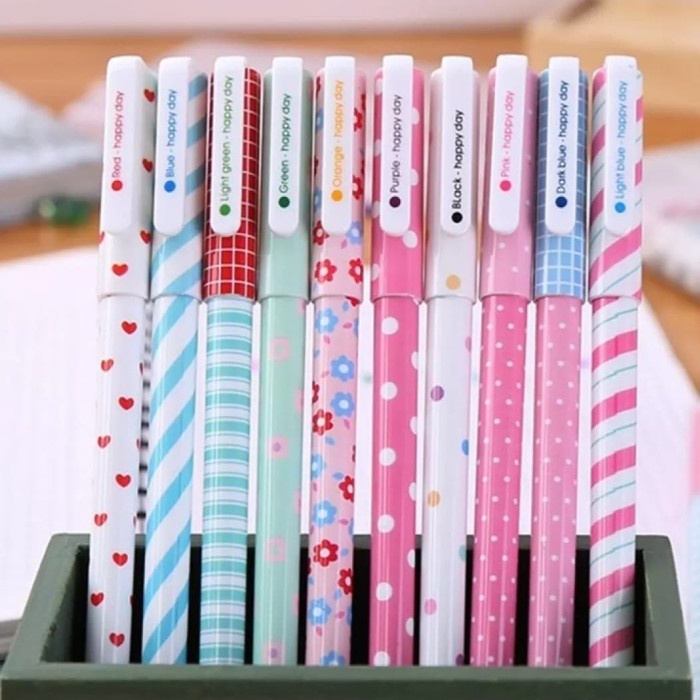 

JTTOP" 10 PCS GEL PENS / PULPEN GEL WARNA-WARNI LUCU 0.38MM