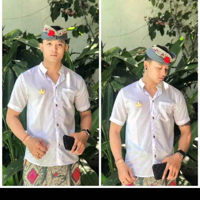 OBRAL BAJU KEMEJA PUTIH SAFARI PAKAIAN ADAT BALI PRIA