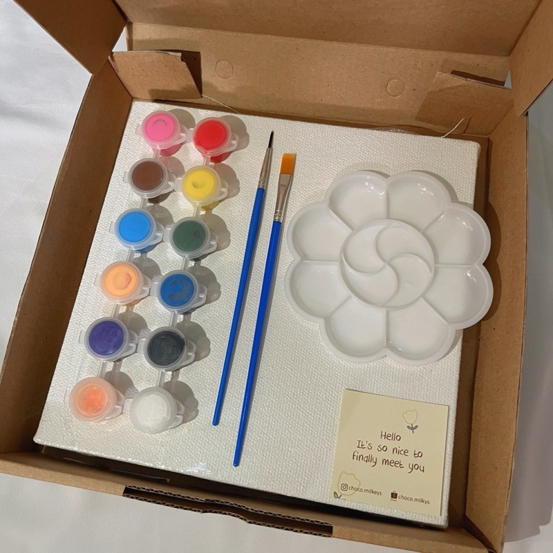 

Terbaru Paket Alat Lukis Lengkap Cat Akrilik Palet Kanvas 20X20 Cm Melukis Sketchbook A5 Cat Air