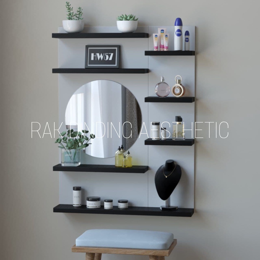 Discount Rak Makeup Gantung / Meja Rias Gantung / Rak Rias / Meja Rias Dinding / Kaca Rias Dinding