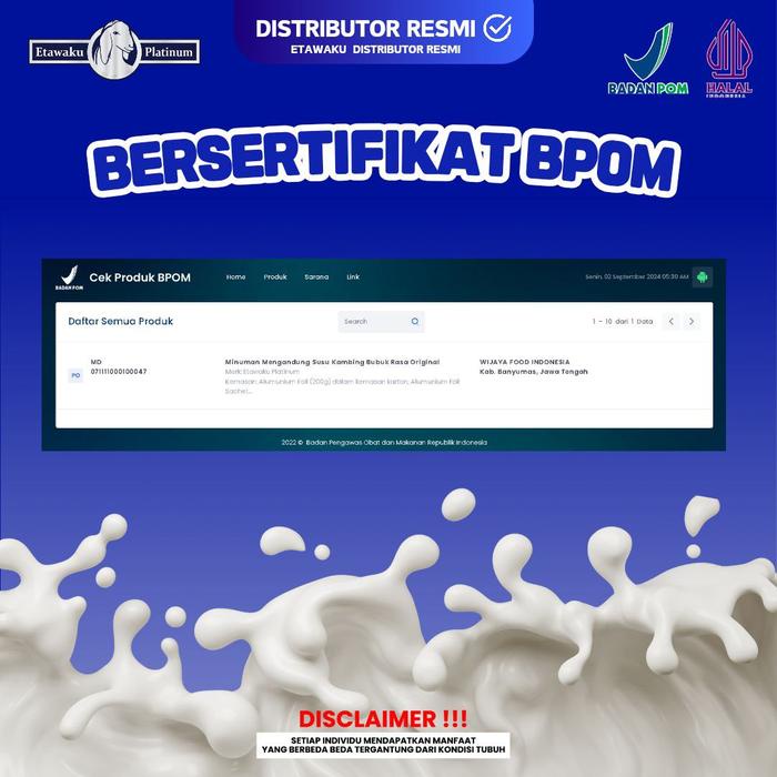 

terbaru !!! susu etawaku original minuman susu dengan krim nabati distributor resmi etawaku [bisa