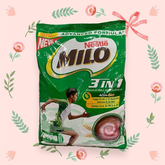 

terbaru !!! milo 3in1 990gr (susu bubuk nestle) ready