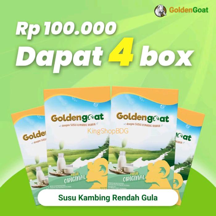 

terbaru !!! 4 box susu golden goat susu kambing etawa bubuk original ready