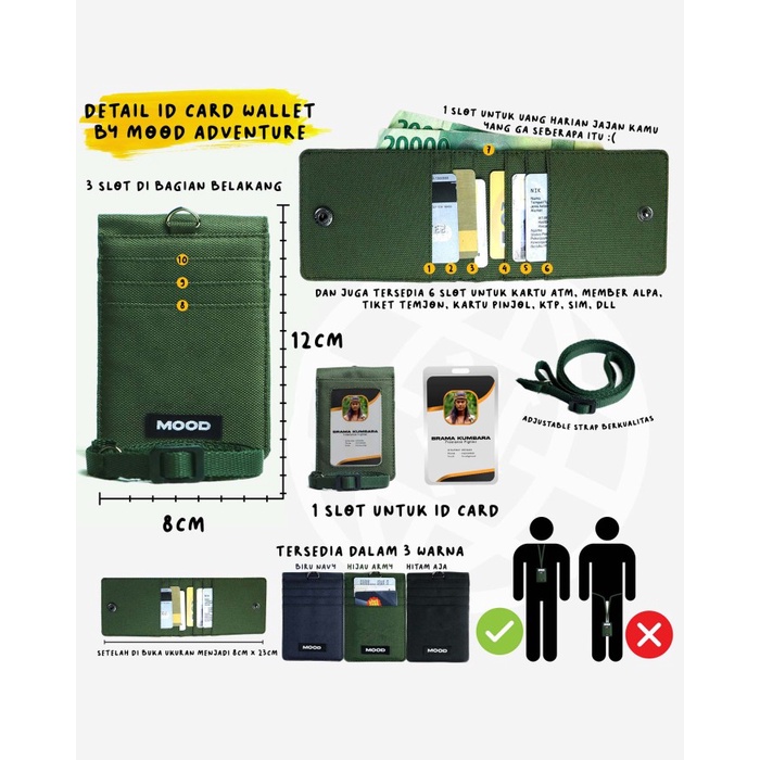 

Id Card Holder Name Tag Wallet Lanyard Bold by Mood Adventure