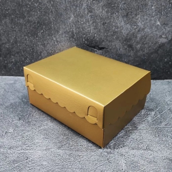 ready stok dus snack 12x16 gold 50 pcs dus snack box kue original