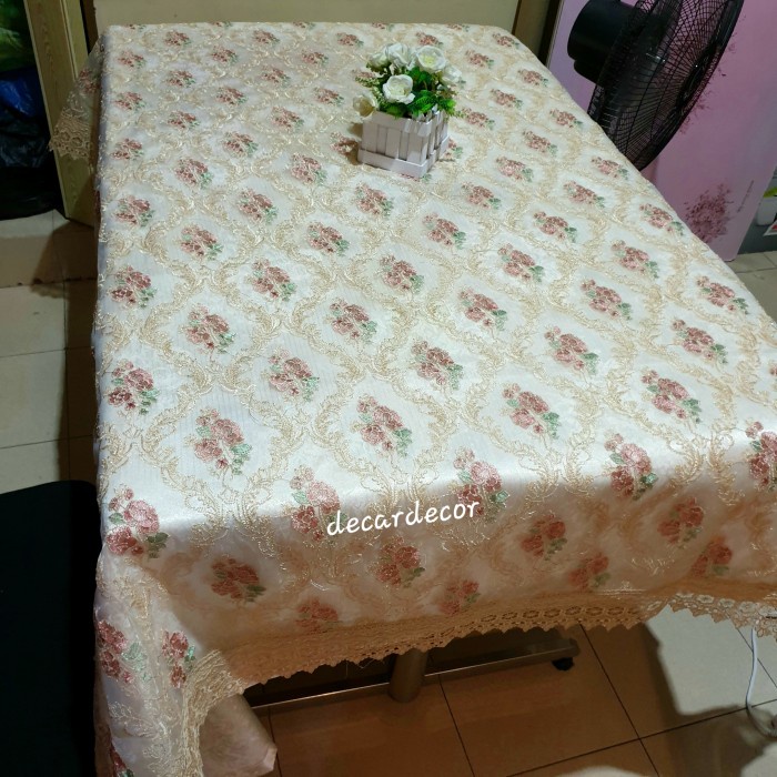 Taplak Meja Sarung bantal Kursi Sofa Nakas Vas Bulat Makan Bordir