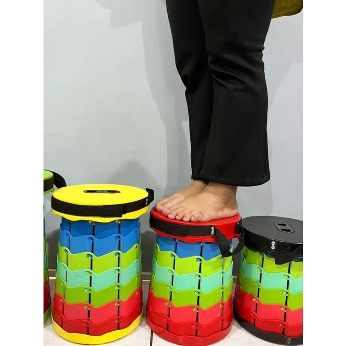 DELI CHAIR RAINBOW / KURSI BULAT / KURSI PORTABLE / KURSI LIPAT / KURSI TRAVELING SHENAR Plastik/