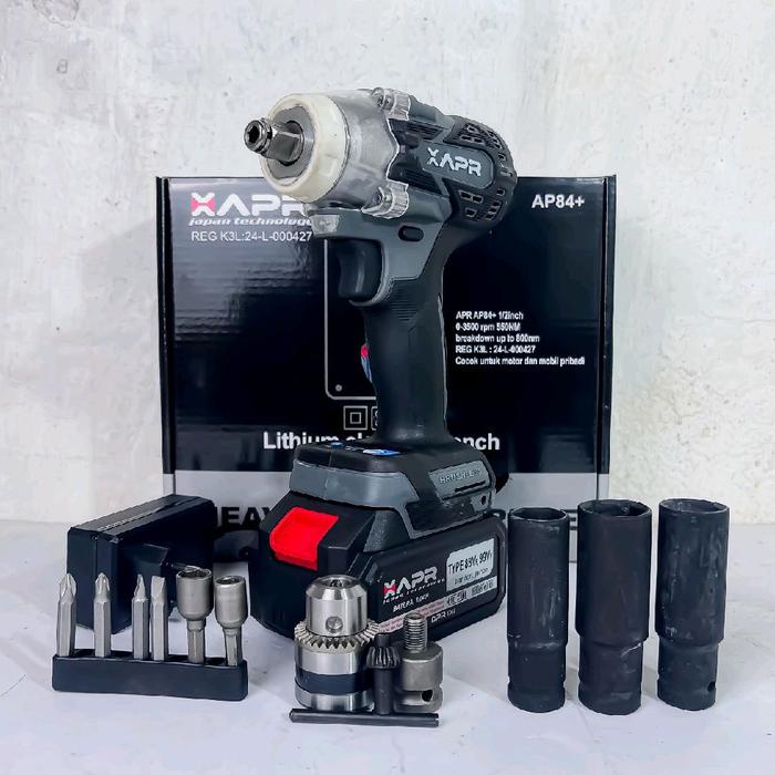 APR impact wrench type ap84+ 550nm baterai 88v standart fullset accecs lxt 10cell IMPACT KUAT IMPEK