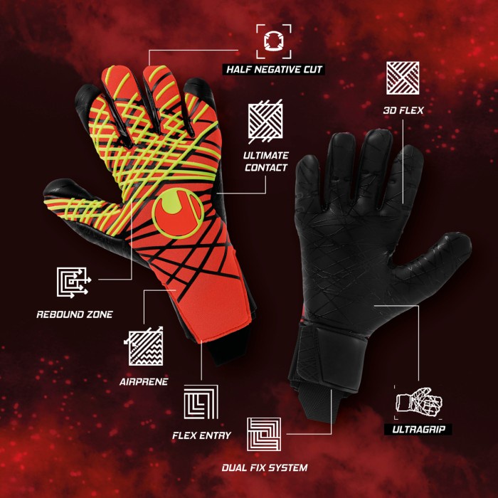 TERBARU Sarung Tangan Kiper Uhlsport Prediction Ultragrip HN x Fire Edition Original