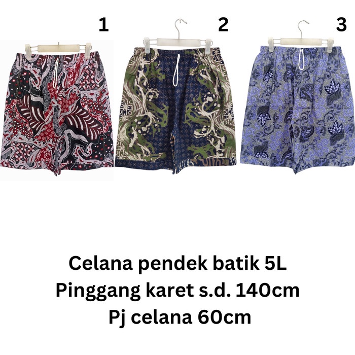 Celana Pendek Batik Pria Jumbo Katun