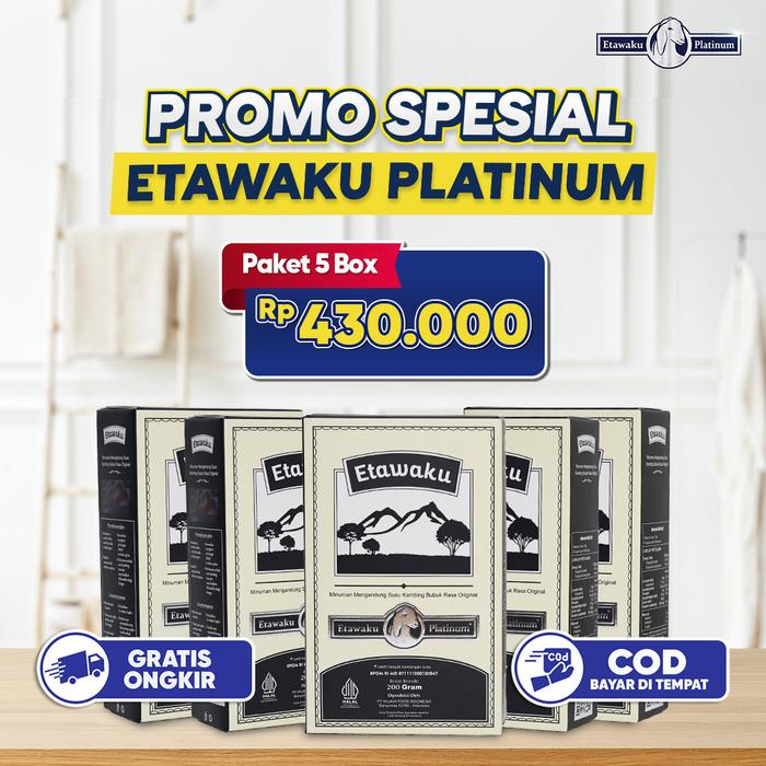 

5 BOX susu kambing etawaKU PLATINUM 200 GRAM/BOX 100% ORIGINAL [BPOM] bubuk etawa Minuman Serbuk