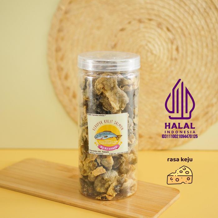 

Kerupuk Kulit Ikan Salmon Rasa Keju Kemasan Toples 175gr Cemilan Laut Makanan Food