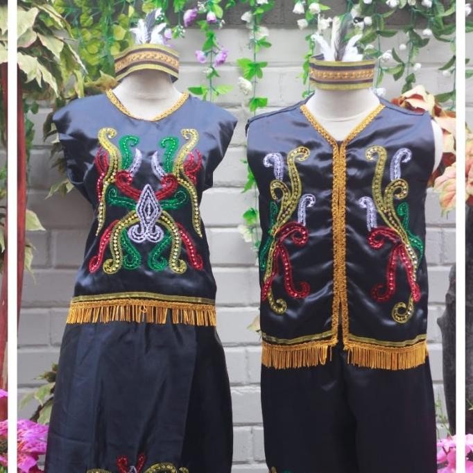 FREE ONGKIR Baju Adat Dayak Dewasa ( Berlaku 1 stel Pria/Wanita )
