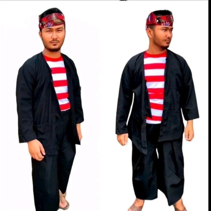 TERPERCAYA baju sakera dewasa komplit/baju adat madura komplit + sabuk