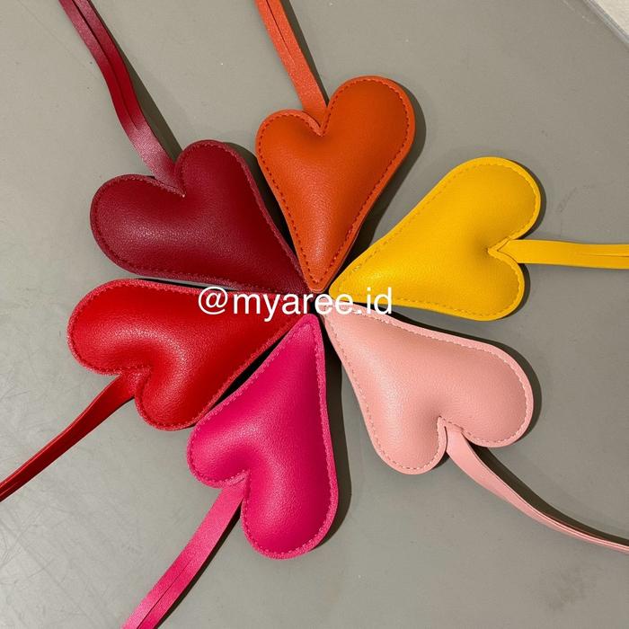 

Terlaris Bag Charm Leather Kulit Pinch Heart Love Hati SALE
