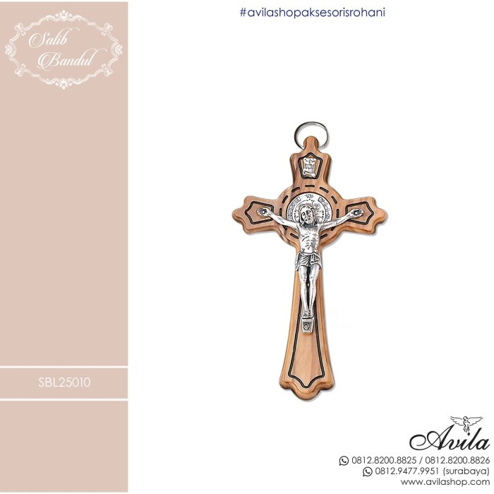 

Terlaris Salib Medali St. Benediktus Kayu Olive Katolik Italy SALE