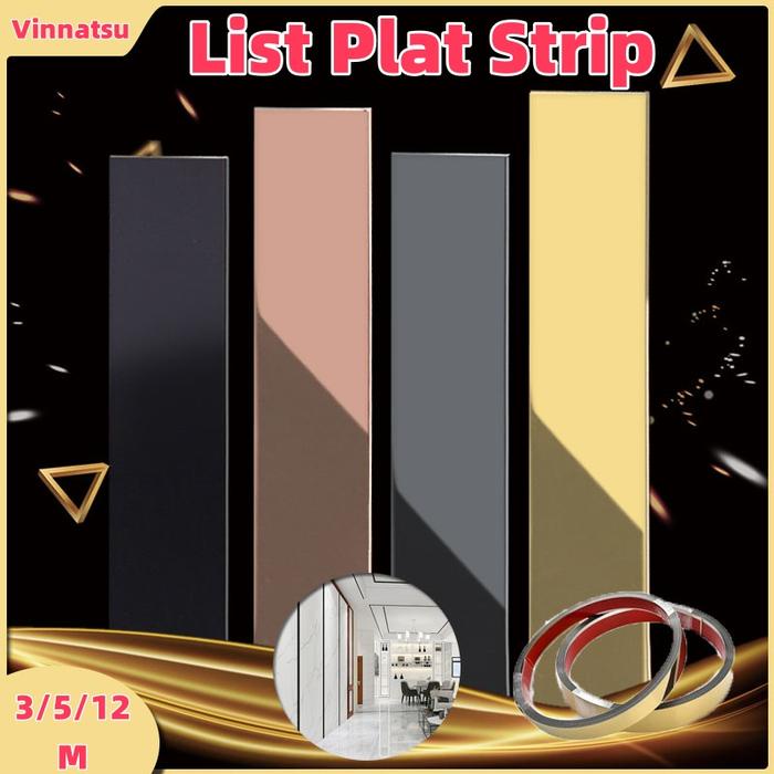 Sale [Vinnatsu] [2Cm] List Plat Strip Mirror Gold Gold List Wallpaper Dinding Plat Strip Mirror Gold