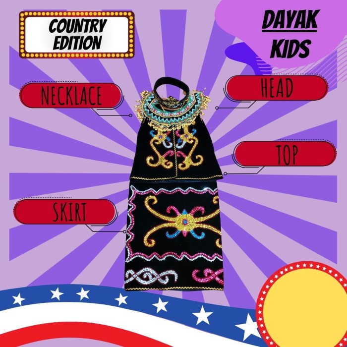 BIG SALE Pakaian Baju adat anak DAYAK / Pakaian adat anak
