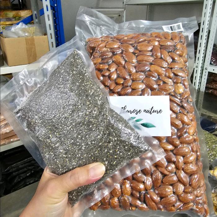 

SALE !!! BUNDLING ALMOND 1KG + CHIA SEED 250GR READYY