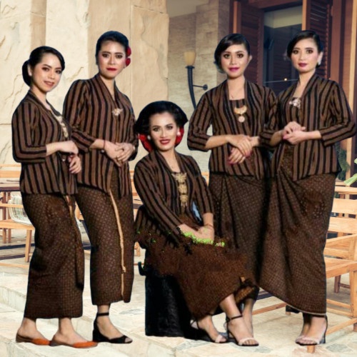 HEMAT Setelan Kebaya Baju Adat Jawa Wnita Motif Lurik Bahan Katun Batik