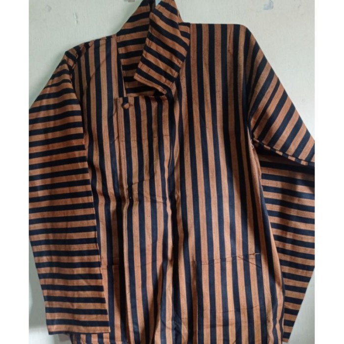 BERGARANSI Baju Adat Lurik Pria Dewasa Katun Primis