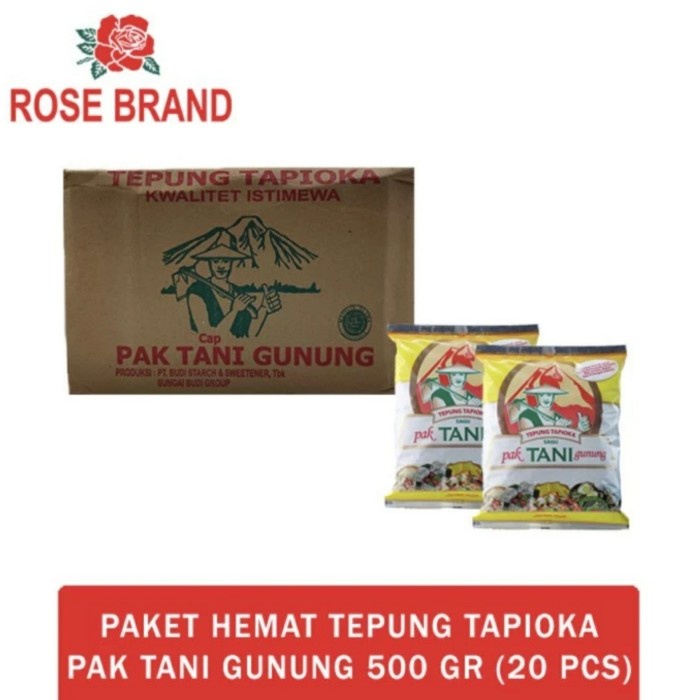 

SALE !!! PAK TANI GUNUNG TEPUNG TAPIOKA SAGU 500GR PER DUS ISI 20 GOJEK READYY